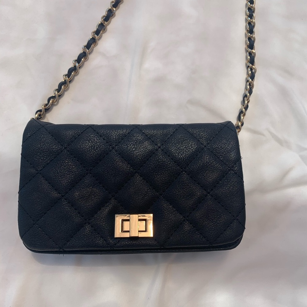 Black and Gold Crossbody Purse